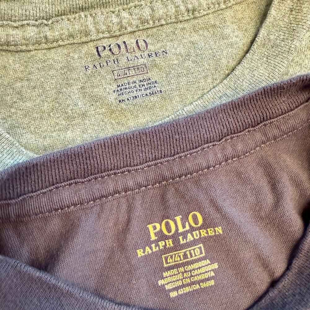 Polo Ralph Lauren Long Sleeve Top Bundle Boys 4T Green Gray - Picture 4 of 6